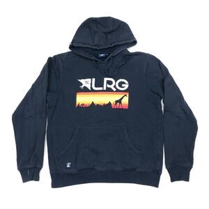 LRG Giraffe Sunset Logo Navy Hoodie Sweater Pullover Medium M Streetwear B30